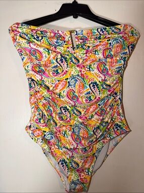 Lauren Ralph Lauren Multicolor Paisley One-Piece Swimsuit- Size 14
